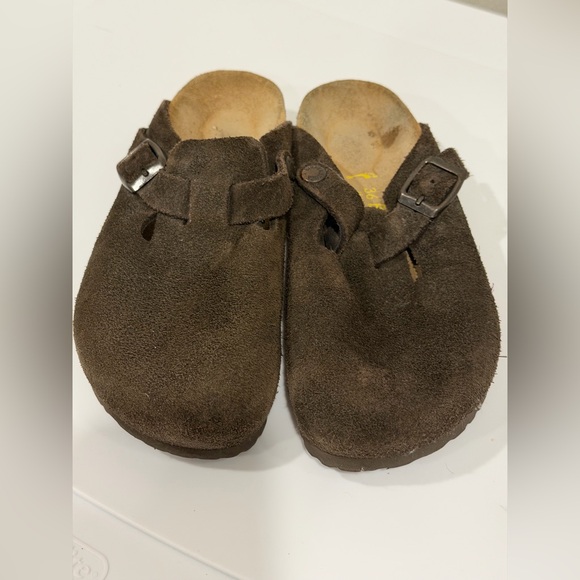 Birkenstock Shoes - Birkenstock Womens Boston Suede Clog - Brown size 36